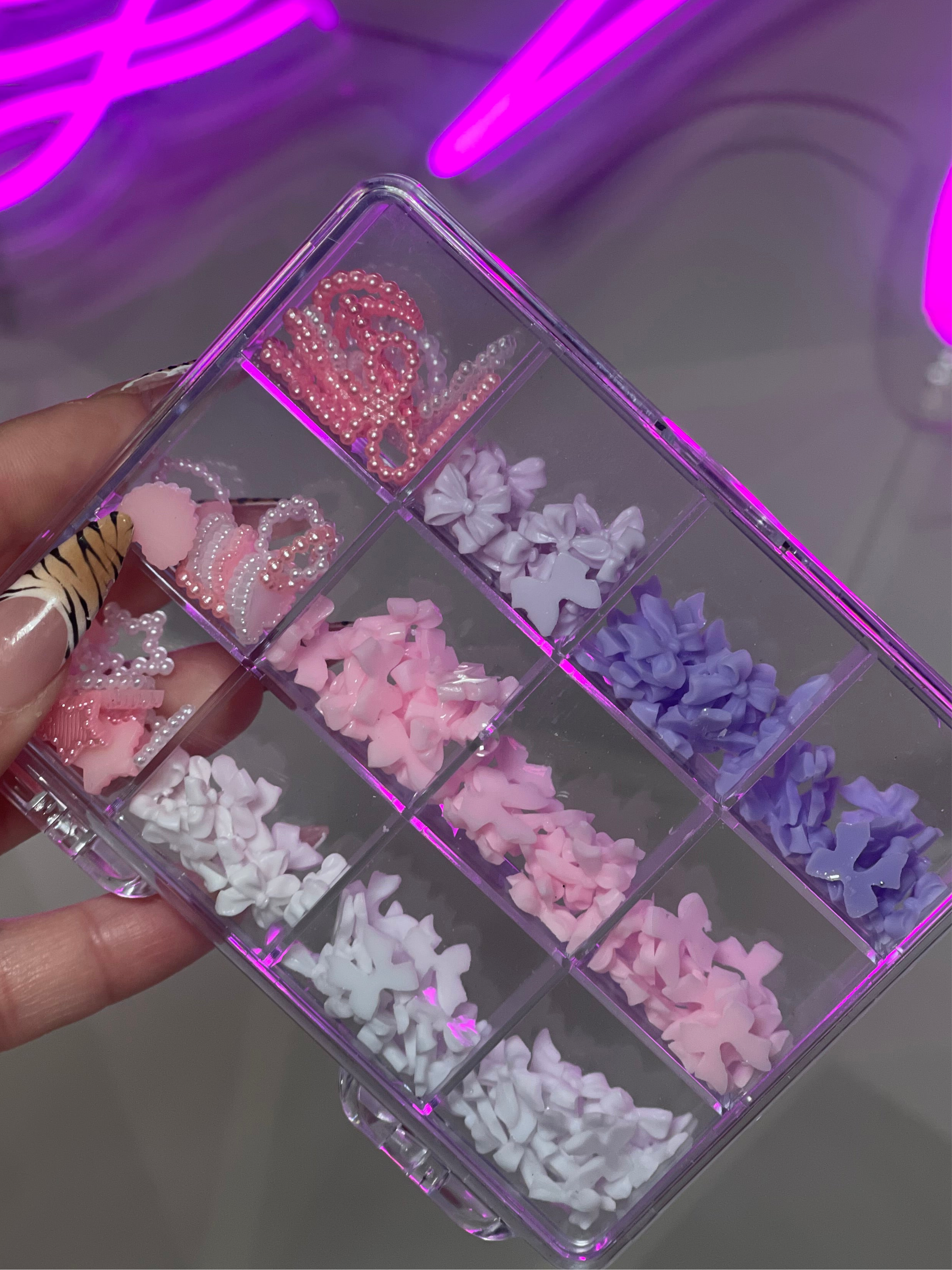 3D Nail Art Flower , Bow & Bead Decoration Kit