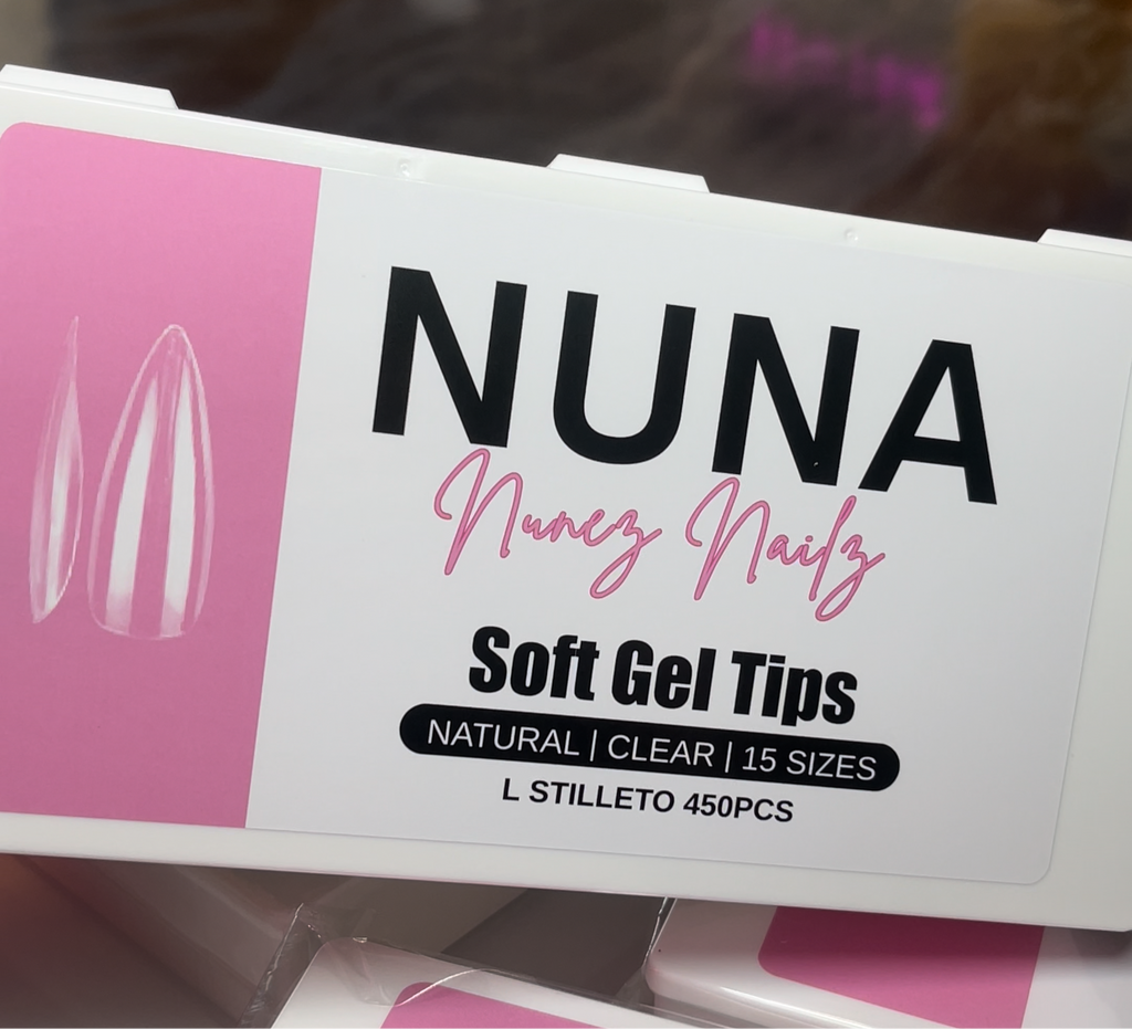 NUNA soft gel tipsLong stiletto